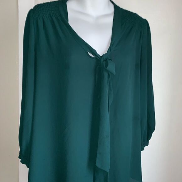FOREVER 21 Hunter Green Blouse-M - Picture 2 of 6